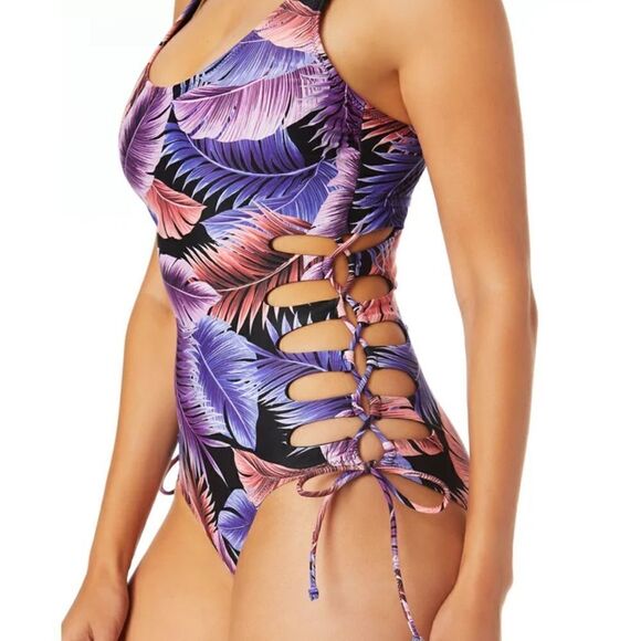 Sandflower Women's Warm Palmtastic One Piece Swimsuit size s 4-6 - Picture 1 of 9